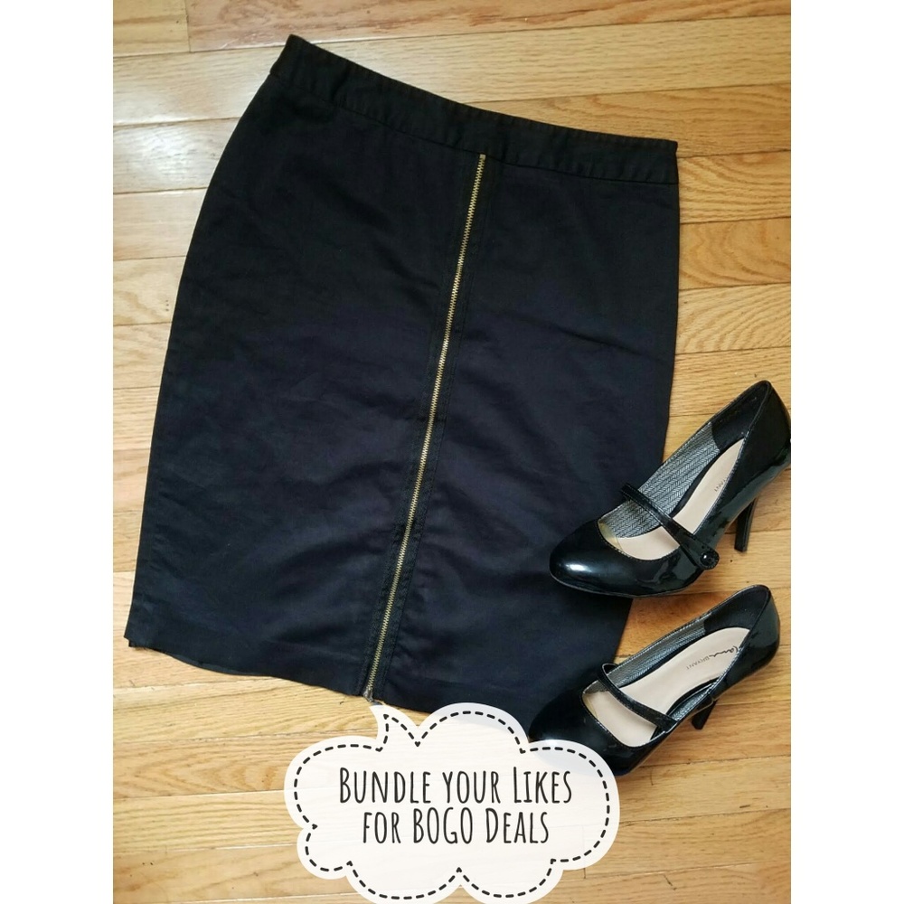 Nine West Suit {BLACK FRONT ZIPPERED PENCIL SKIRT} Final Sale